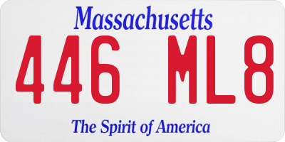 MA license plate 446ML8