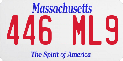 MA license plate 446ML9