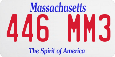 MA license plate 446MM3