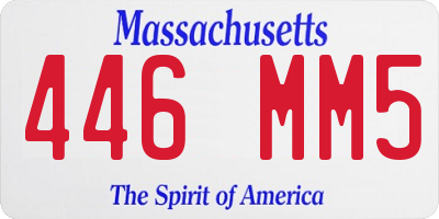 MA license plate 446MM5