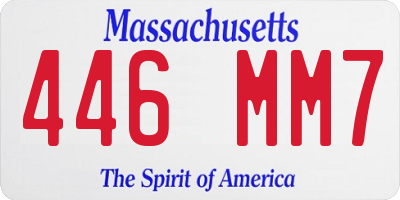 MA license plate 446MM7