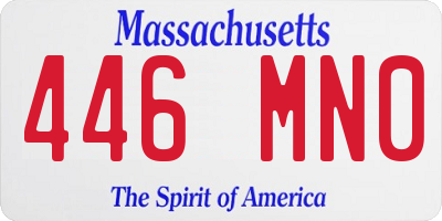 MA license plate 446MN0
