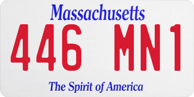 MA license plate 446MN1