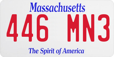 MA license plate 446MN3