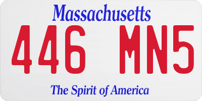 MA license plate 446MN5