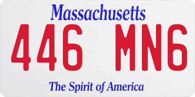 MA license plate 446MN6