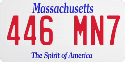 MA license plate 446MN7