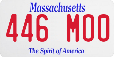MA license plate 446MO0