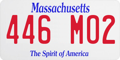 MA license plate 446MO2