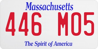 MA license plate 446MO5