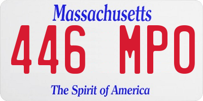MA license plate 446MP0