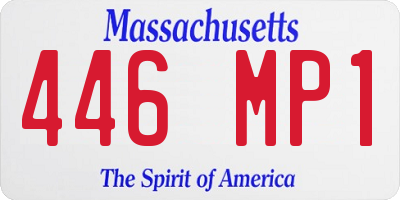 MA license plate 446MP1