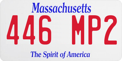 MA license plate 446MP2