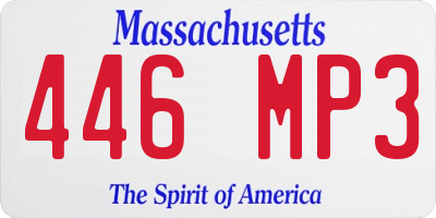 MA license plate 446MP3