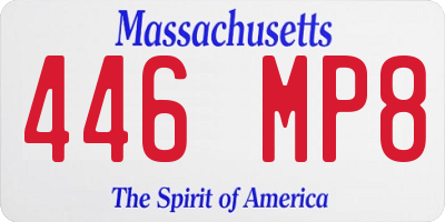 MA license plate 446MP8