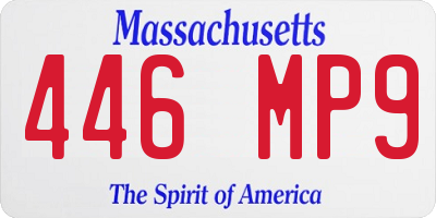 MA license plate 446MP9