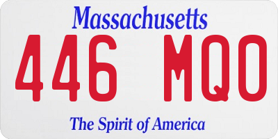 MA license plate 446MQ0