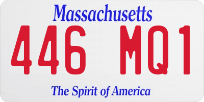 MA license plate 446MQ1