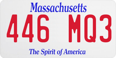 MA license plate 446MQ3
