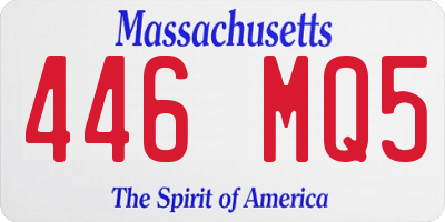 MA license plate 446MQ5