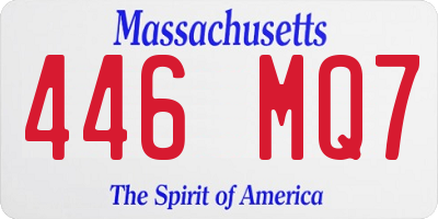 MA license plate 446MQ7