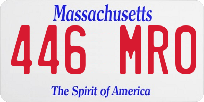 MA license plate 446MR0