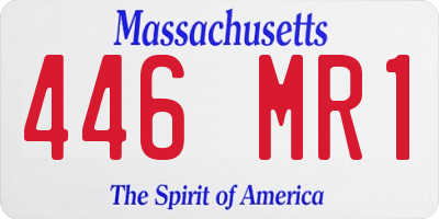 MA license plate 446MR1