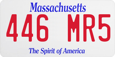 MA license plate 446MR5