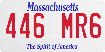 MA license plate 446MR6