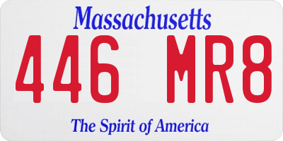 MA license plate 446MR8