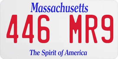 MA license plate 446MR9