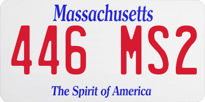 MA license plate 446MS2