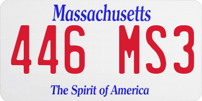 MA license plate 446MS3