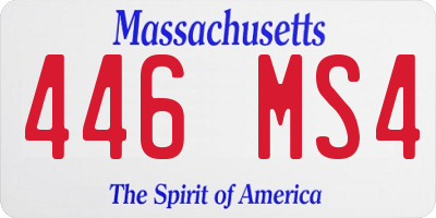 MA license plate 446MS4