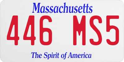 MA license plate 446MS5