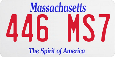 MA license plate 446MS7