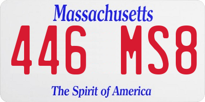 MA license plate 446MS8