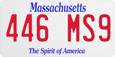 MA license plate 446MS9
