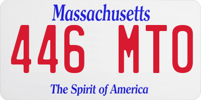 MA license plate 446MT0