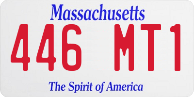MA license plate 446MT1