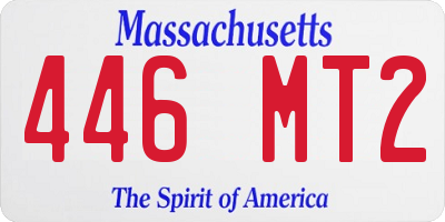 MA license plate 446MT2
