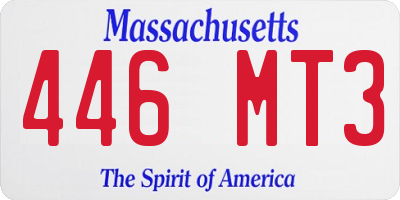 MA license plate 446MT3