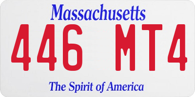 MA license plate 446MT4