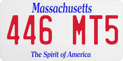 MA license plate 446MT5