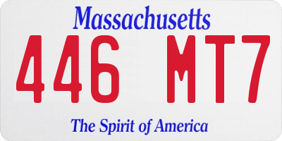 MA license plate 446MT7