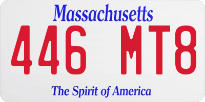 MA license plate 446MT8
