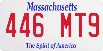 MA license plate 446MT9
