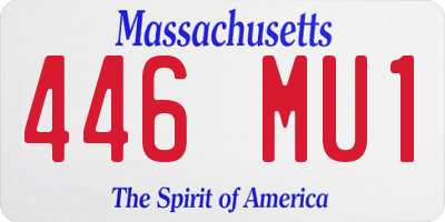 MA license plate 446MU1