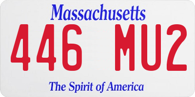 MA license plate 446MU2