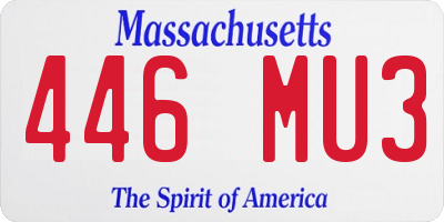 MA license plate 446MU3